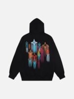 Graffiti Star Print Hooded Sweatshirt