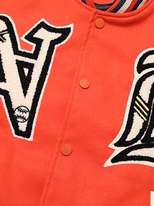 Letter-embroidered Contrasting Jacket