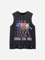 Hip-hop Letter Print Ragged Undershirt