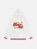 Star Letter Print Hooded Sweatshirt