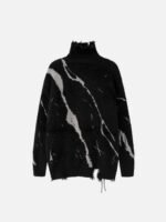 Rip Damage Design Turtleneck Knitwear Sweater - 1525