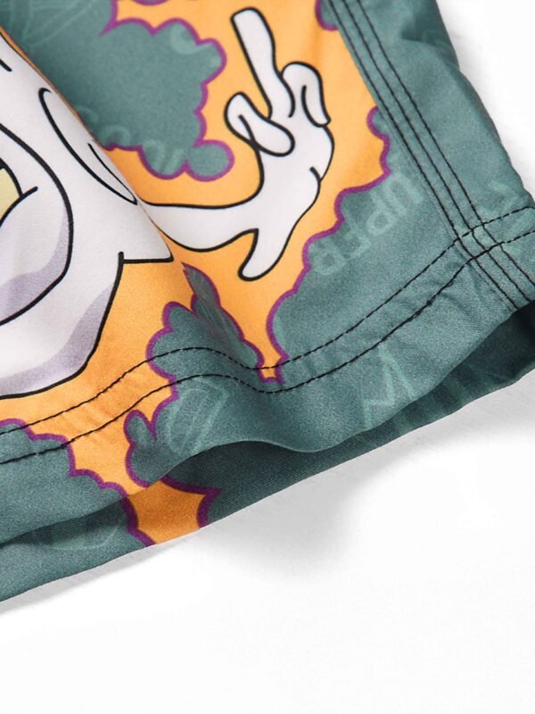 Cartoon Cat and Letter Graffiti Shorts