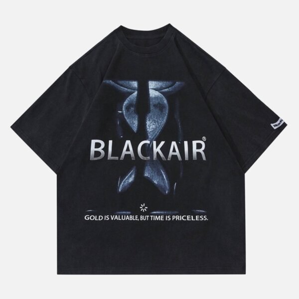 Dark Time Hourglass Print T-shirt