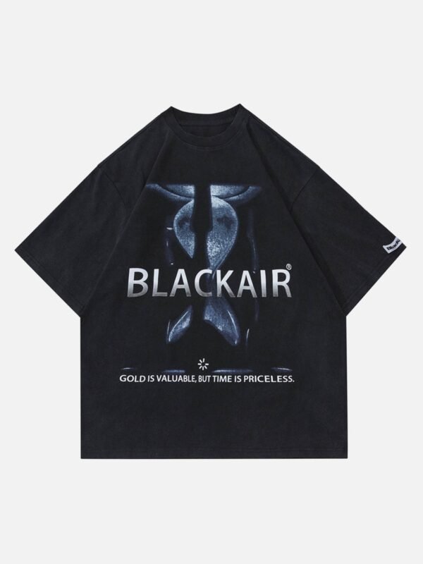 Dark Time Hourglass Print T-shirt