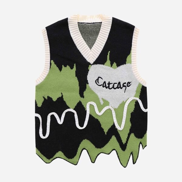 American Style Graffiti Love V-neck Sweater Undershirt