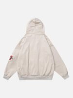 Retro Letter Embroidery Cardigan Hoodie Jacket