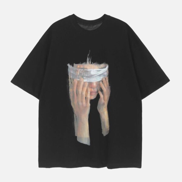 American Tide Loose Print Round Neck T-shirt -1640