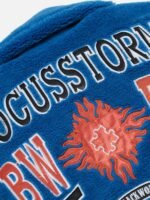 Hip-hop Loose Letters Embroidered Patch Faux Lambswool Jacket - 1590