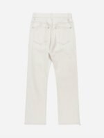 High Street Zipper Patchwork Pocket Denim Pants Straight Leg