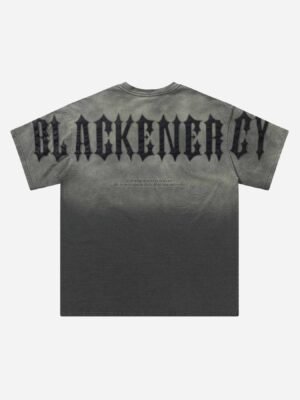 Tie-dye Gradient Letter Embroidery T-shirt - 1542