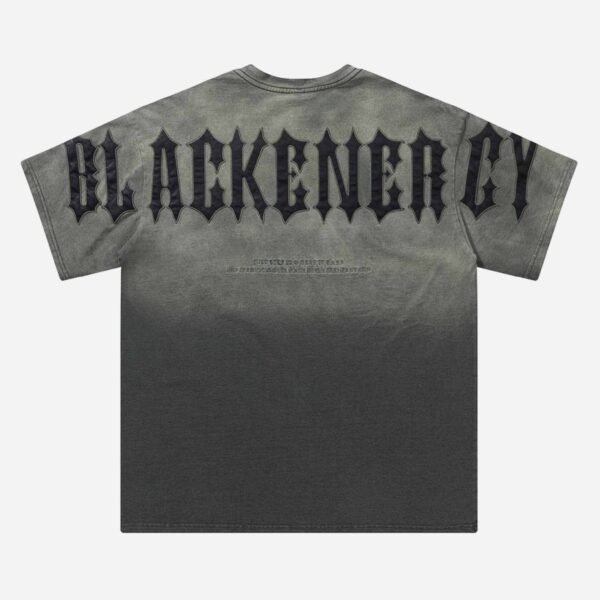 Tie-dye Gradient Letter Embroidery T-shirt - 1542