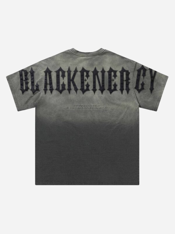 Tie-dye Gradient Letter Embroidery T-shirt - 1542