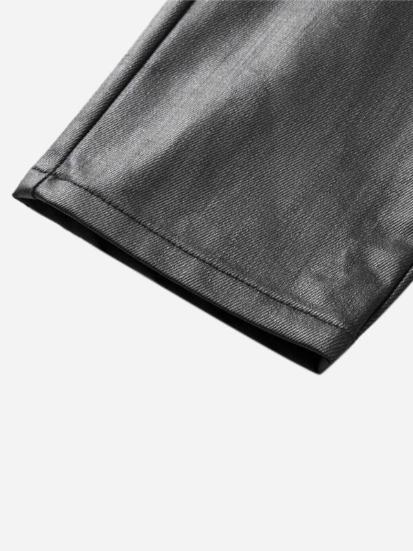 Retro Zipper Pocket Slim Straight Pants