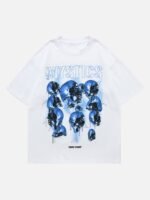 American West Coast Skull Vintage T-shirt Short Sleeve