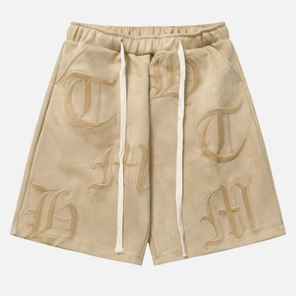 Gothic Monogram Embroidered Shorts