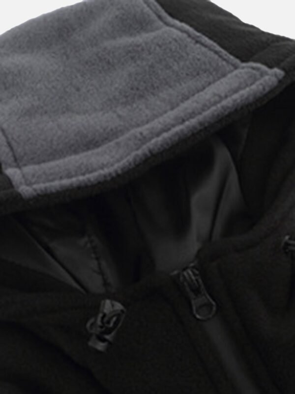 Rocking Fleece Color Blocking Zipper Jacket