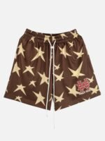 Mesh Hole Peplum Shorts