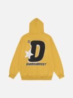 Star Letter Print Hooded Sweatshirt