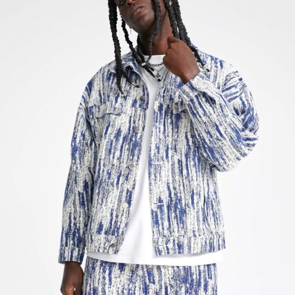 Jacquards Straight Trucker Jacket -1013