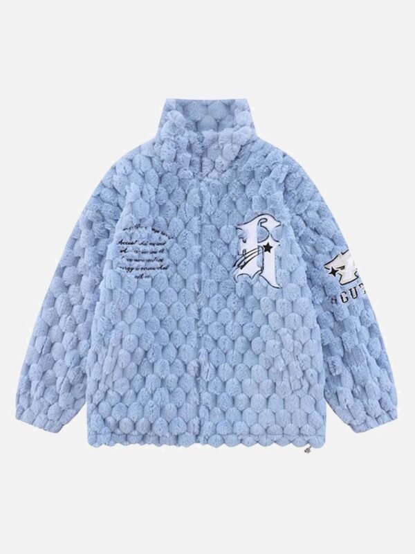 American Letter Embroidery Thicken Couple Models Jacket