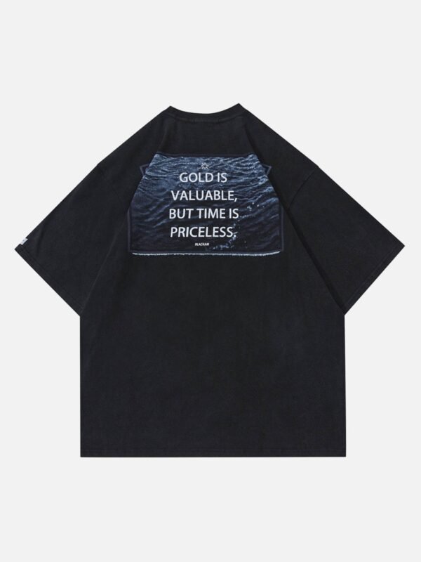 Dark Time Hourglass Print T-shirt