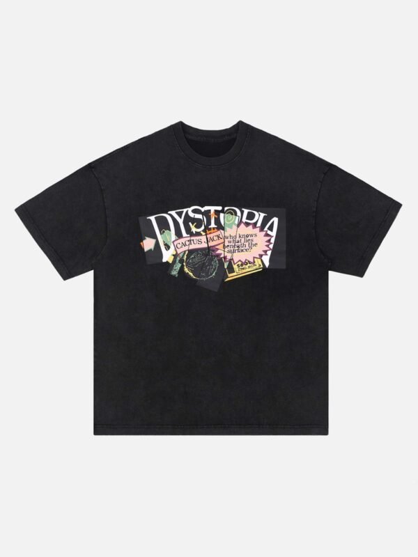 European And American Dark Characters Printed Short-sleeved T-shirt