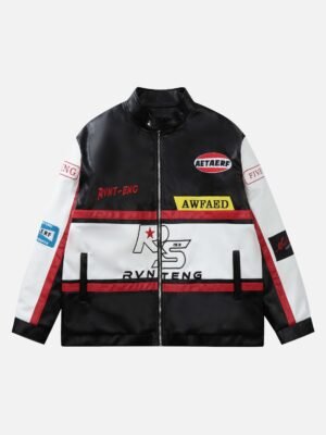 American Vintage Hip-hop Biker Cotton Jacket -1539