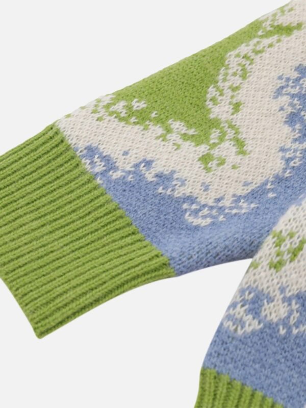 Camouflage Peplum Crew Neck Knit