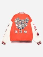 Letter-embroidered Contrasting Jacket