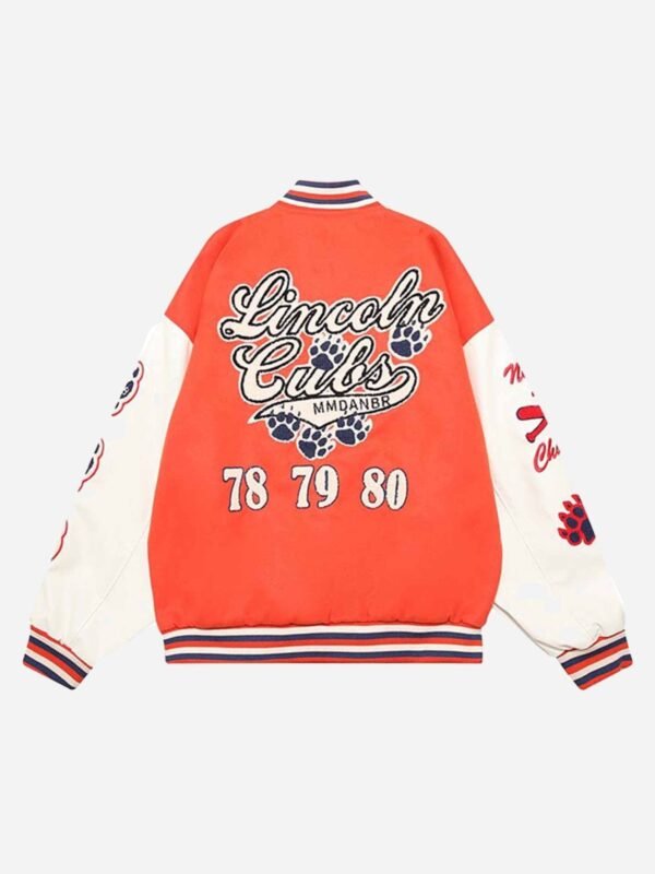 Letter-embroidered Contrasting Jacket