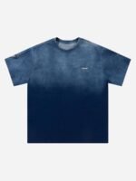 Tie-dye Gradient Letter Embroidery T-shirt - 1542