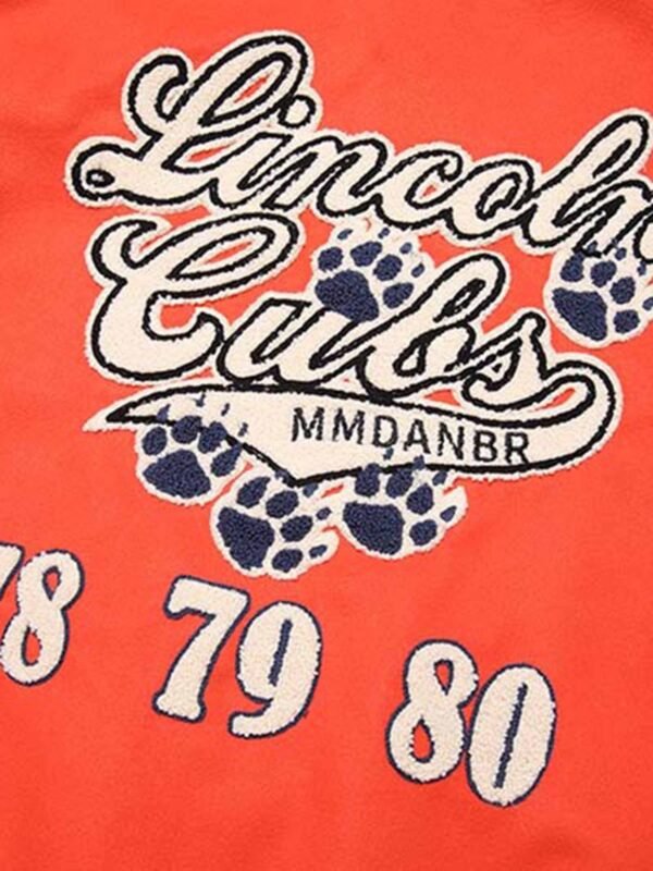 Letter-embroidered Contrasting Jacket