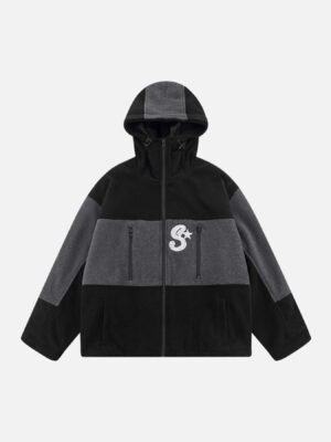 Rocking Fleece Color Blocking Zipper Jacket