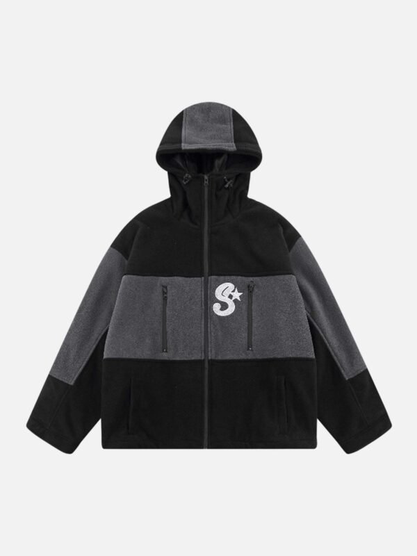 Rocking Fleece Color Blocking Zipper Jacket