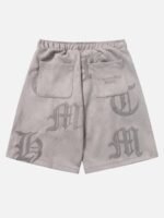Gothic Monogram Embroidered Shorts