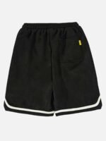 Suede Letter Embroidery Shorts