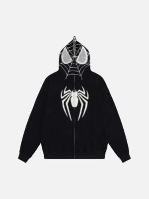 Spider Web Embroidery Eye Viewable Hoodie