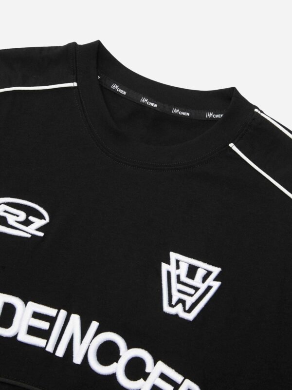 Embroidered Panel T-shirt -1587