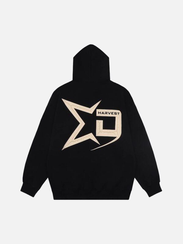 Pentagram Print Hooded Sweatshirt