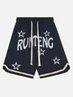 Letter Embroidery Loose Shorts