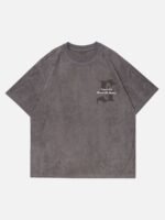 Retro Letter Print Cotton T-shirt