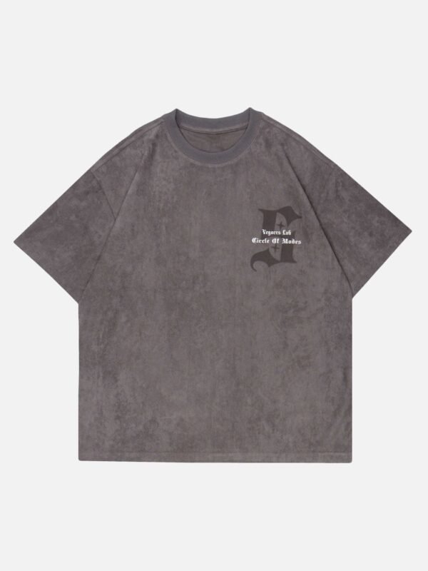 Retro Letter Print Cotton T-shirt