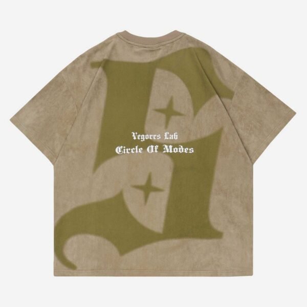 Retro Letter Print Cotton T-shirt