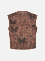 American Vintage Butterfly Embroidery Pattern Sleeveless Vest -1605