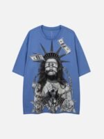 Chained Statue of Liberty and Cash Print T-shirt