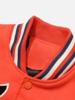 Letter-embroidered Contrasting Jacket