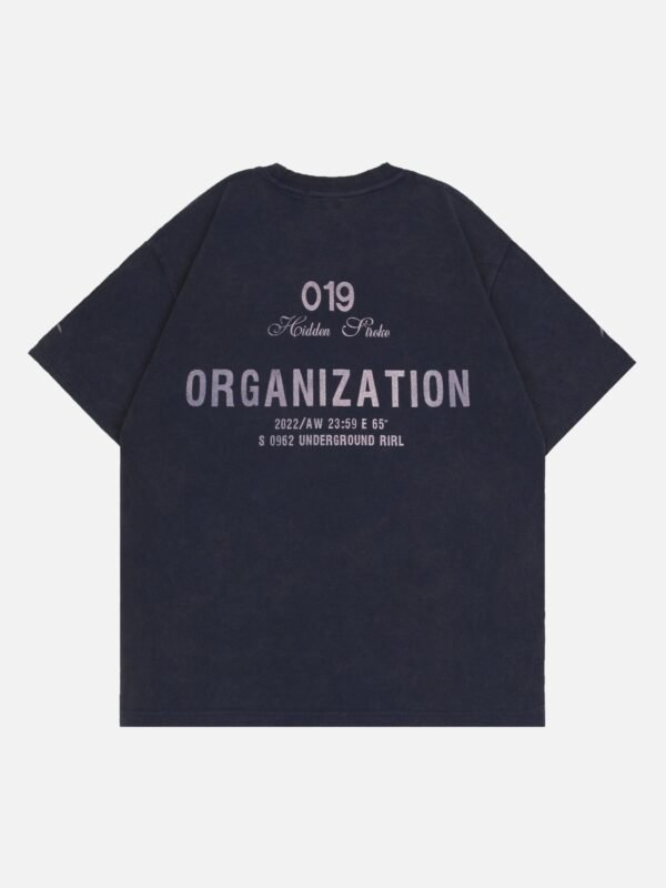 Old Washed Skeleton Print T-shirt - 1573