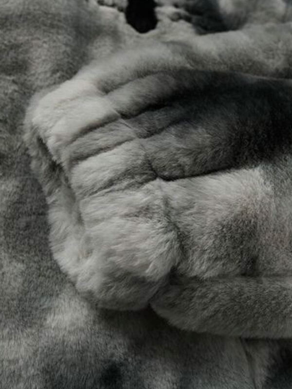 American Vintage Tie-dye Gradient Plush Embroidered Lambswool Jacket - 1558