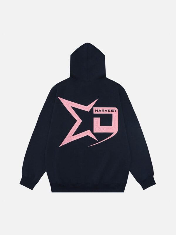 Pentagram Print Hooded Sweatshirt