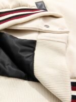 American Patchwork PU Leather Sleeve Embroidered Alphabet Baseball Jacket